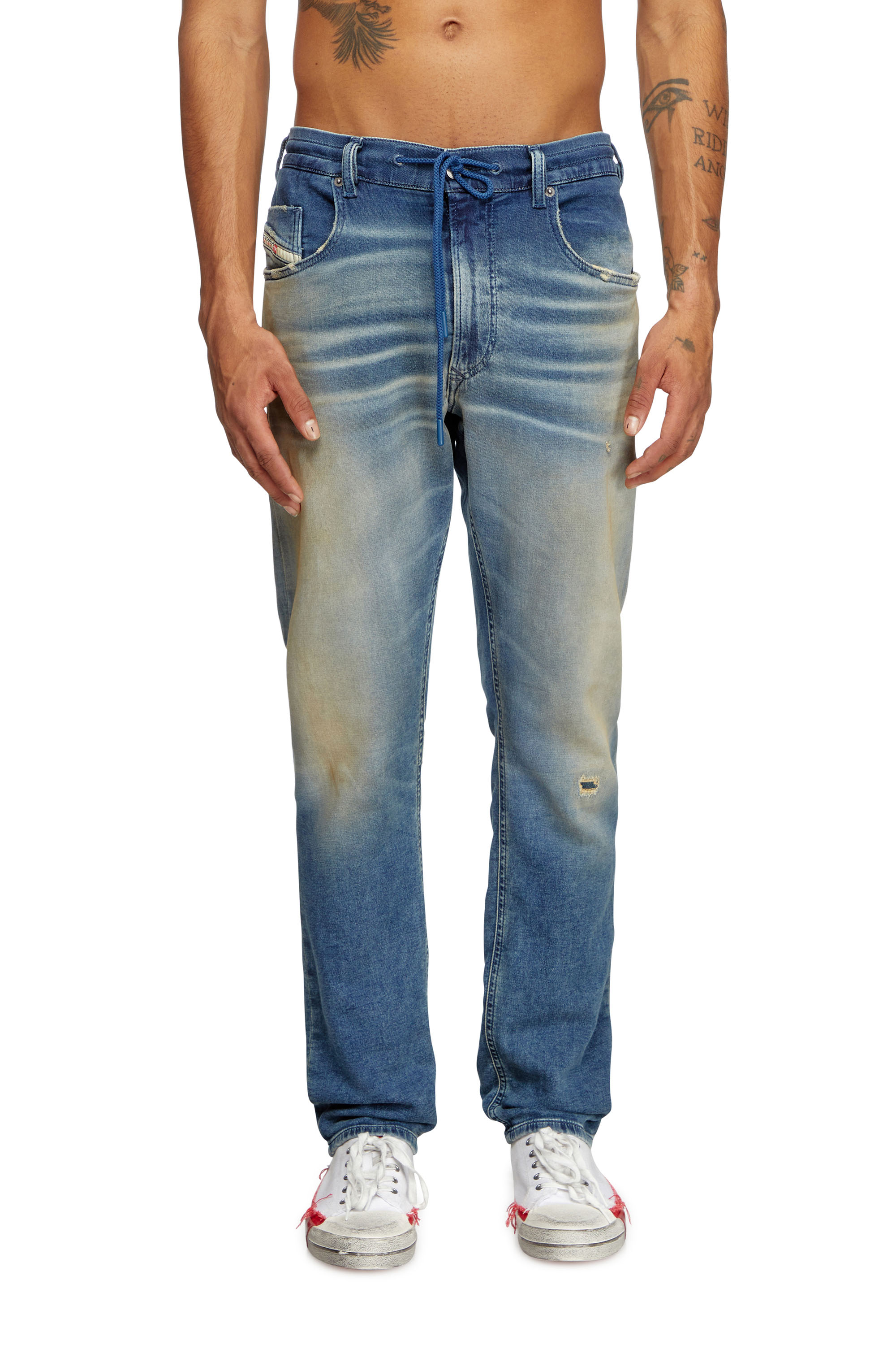 Diesel - Man's Regular 2032 D-Krooley Joggjeans® 068PQ, Medium blue - 1